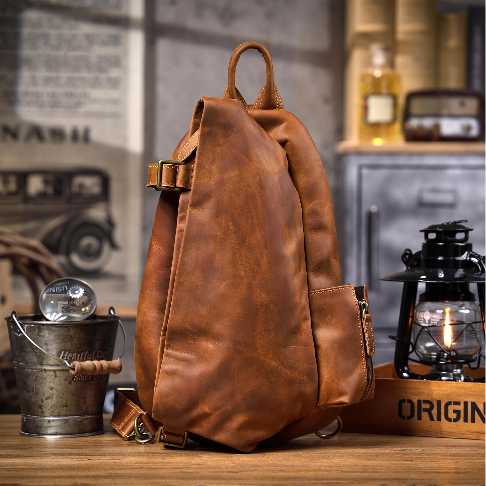 Travel Organizer Men - Torba męska vintage, organizer, skóra naturalna